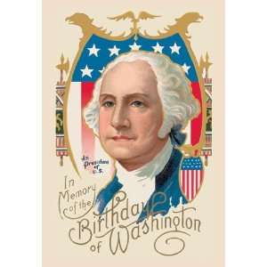  In Memory of the Birthday of Washington 12x18 Giclee on 