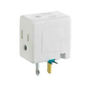  10 each: Ace Three Outlet Cube Adapter With Grounding Tab 