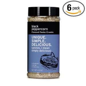 Magic Crumbs Black Peppercorn Panko, 4 Ounce Jars (Pack of 6):  
