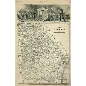 Georgia) Map of Georgia Mapmaker Harpers Weekly Published 1866 