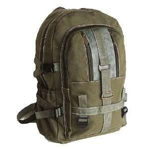 Military Inspired Canvas Backpack Bookbag Daypack Olive 
