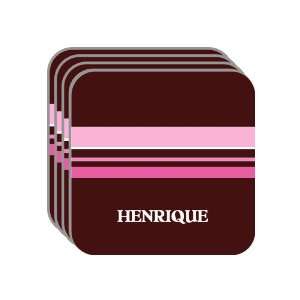 Personal Name Gift   HENRIQUE Set of 4 Mini Mousepad Coasters (pink 
