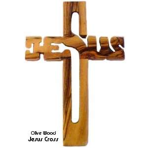  Olive Wood Cross with Word Jesus: Everything Else