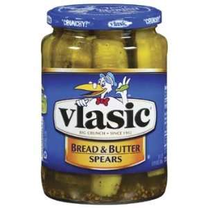 Vlasic Bread & Butter Spears 24 oz (Pack of 12):  Grocery 