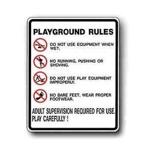  Metal Sign: Playground Rules: Office Products