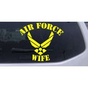 Air Force Wife Military Car Window Wall Laptop Decal Sticker    Yellow 