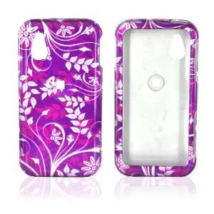  FOR LG ARENA GT950 HARD CASE COVER FLORAL PURPLE 