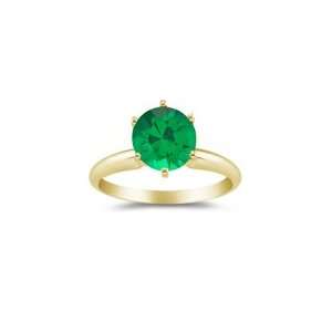  0.53 Cts of 5.5 mm AAA Round Emerald Solitaire Ring in 18K 