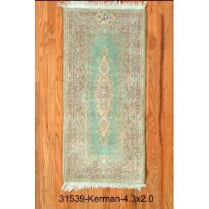    2x4 Hand Knotted Kerman Persian Rug   20x43: Home & Kitchen