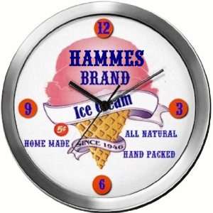  HAMMES 14 Inch Ice Cream Metal Clock Quartz Movement 