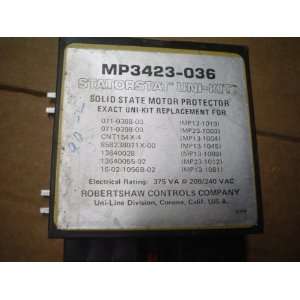  SOLID STATE MOTOR PROTECTOR ROBERTSHAW MP3423 036 240V 