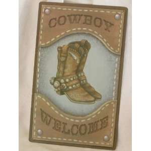 Rustic Tin Sign 10x16  Cowboy Welcome (P55): Home 
