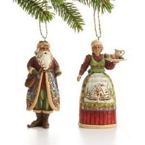  Jim Shore Santa & Mrs. Claus Ornament, Set of 2: Home 
