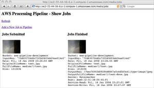AWS Processing Pipeline Screen Shot   Show Jobs