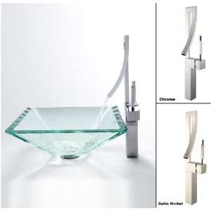 Kraus C GVS 901 19mm 1200 Glass Sink Combinations Aquamarine Square 