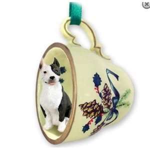  Christmas Tree Ornament   Pit Bull with Cropped Ears in 