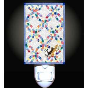  Cats on Wedding Ring Quilt Decorative Night Light: Home 