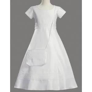    Shantung Communion Dress with Bead Accents & Purse 12X: Baby