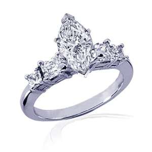  1.70 Ct Marquise Cut Diamond Engagement Ring SI3 G EGL 