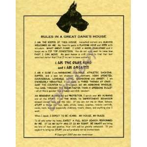  Rules In A Great Danes House (Cropped) (Black): Home 