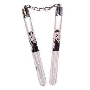   Bruce Lee Invisible Acrylic Chucks with Chain 12 Inch 