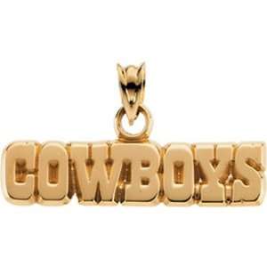  14k Yellow Gold Dallas Cowboys Pendant: Jewelry