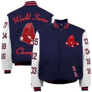 Boston Red Sox Navy Blue White 7 Time World Series Champions Canvas 