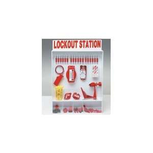 Lockout Stations, With 18 Steel Padlocks and 25 Tags   Extra Large 