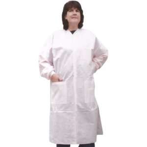 SMS Pink Color Labcoats with 3 pockets, snap front (10 per pack), Size 