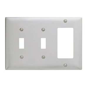   Ss226 Toggle Styleline Combo Plate, 3 Gang, Standard, Satin Stainless