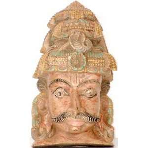  Virabhadra   South Indian Temple Wood Carving   Artist: R 