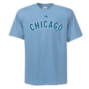  Chicago Cubs Cooperstown Light Blue Wordmark T Shirt 