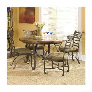   Riverside Stone Forge Round Dining Table Set 31021 4: Home & Kitchen