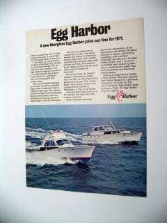 Egg Harbor 33 Sedan Fisherman yacht boat 1971 print Ad  