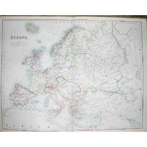   : BLACKS MAP 1890 EUROPE BRITAIN FRANCE SPAIN ITALY: Home & Kitchen