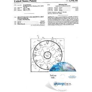   Patent CD for JIGSAW PUZZLE OF A SIZE REQUIRING LARGE MUSCLE EXERCISE