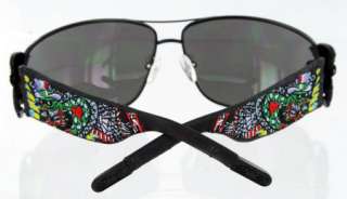 ED Hardy CRUNK ROCK Sunglasses Black EHS 034 Crystals  