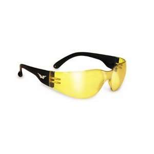 Rider yellow tint motorcycle safety glasses:  Sports 