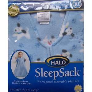   Fleece Sleepsack ~ Blue with Puppy Design ~ Extra Large (26   36 Lbs