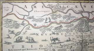 1730 Seutter Map NE US NOVI BELGII New York CIty Inset View Historic 