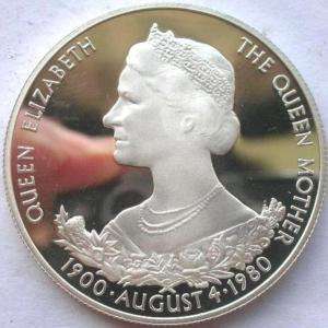 Guernsey 1980 Queen Mother Crown Silver Coin,Proof  