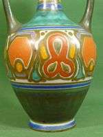 e158 Monumental 15¾ Amphora shaped GOUDA VASE by PZH  