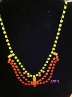 AUTHENTIC Tom Binns Kelly Neon Orange Coral Yellow Necklace Kelly Ripa 