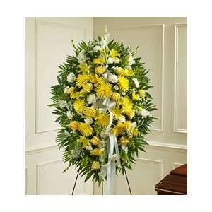   1800Flowers   Deepest Sympathies Standing Spray   Yellow   Medium