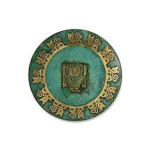   : NOVICA Copper plate, Inca Lord Creator (large): Kitchen & Dining