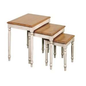  Country 3 Piece Nesting Table Set: Furniture & Decor