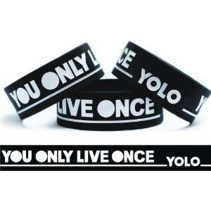  Black YOLO You Only Live Once Wristband Jewelry