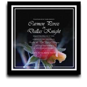  25 Square Wedding Invitations   Dawn Frosted Rose Office 