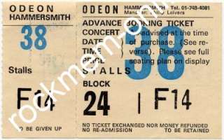 Van Morrison Hammersmith Odeon, London 70s UK Ticket  