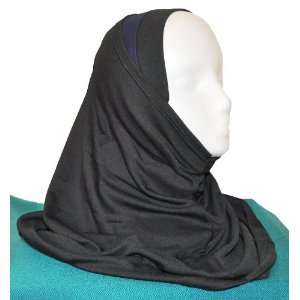   Black and Navy Two Tone 2 Piece Al Amira Style Hijab 